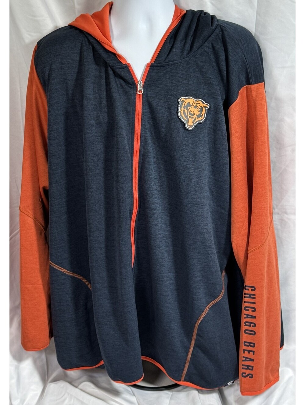 Chicago Bears Fanatics Navy/Orange Redzone Full Zip Hoodie Womens 3XL NWT